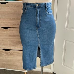 ZARA denim pencil skirt
